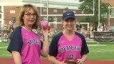 Gabby Giffords throws first pitch at softball game